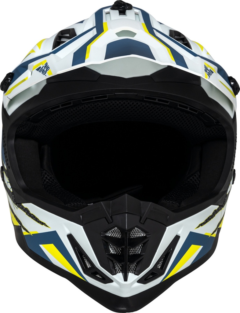 Cross Helmet iXS363 2.0 white matt-blue-yellow fluo