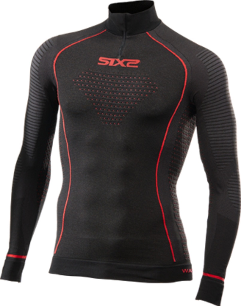 Functional shirt-long sleeve with zip collar BlazeFit TS13W black-red