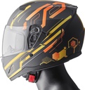Full Face Helmet Hexago Graphic yellow-orange