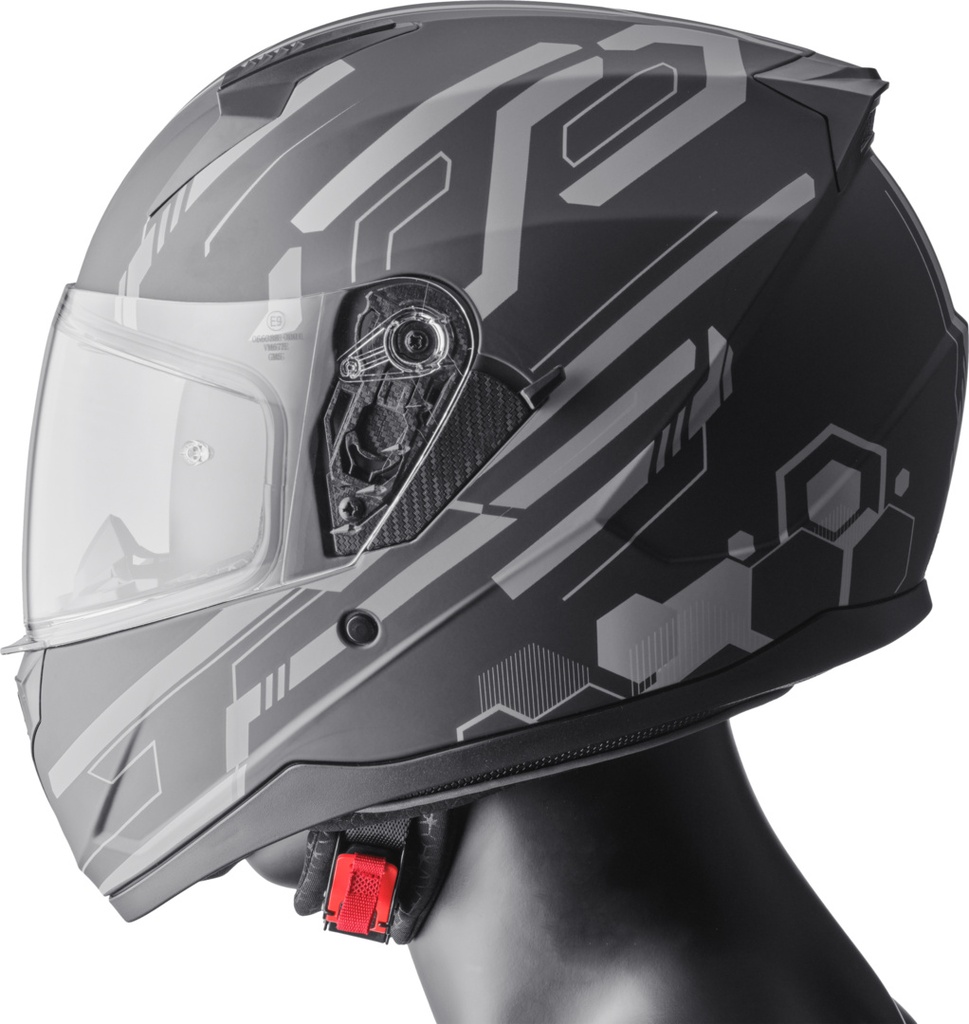 Full Face Helmet Hexago Graphic grey