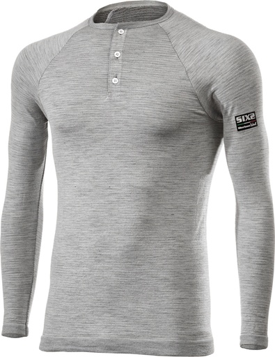 Long sleeve merino V-neck SERAFINO MERINOS grey